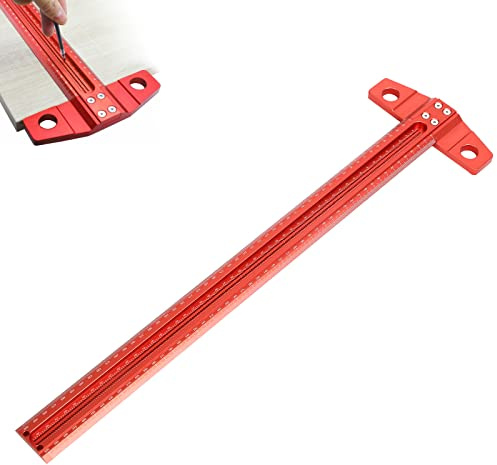 T-Typ-Quadrat-Lineal Rechtwinkliger Anreißer,CEIEVER T-Type Anreißwerkzeug Aluminiumlegierung Scriber Aluminium-Markierungslehre für Zimmermannsvermessung (500m)