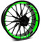18-teiliges Set Felgenrandaufkleber Sticker für Motorrad Auto Felgen Design Komplett Set Felgenaufkleber für 15 16 17 18 19 Zoll MR020 (02 Neon Grün)
