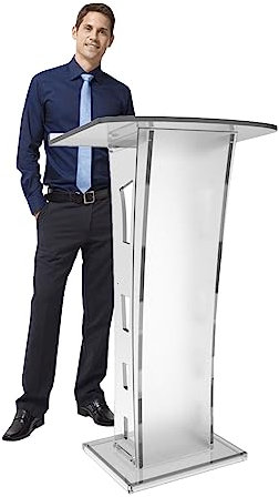 SUNMME Acryl Podium,Transparentes Rednerpult,Tragbares Stehpult,Stehpult Schreibtisch,Breiter Lesefläche,für Restaurants,Hochzeiten,Büro Klassenzimmer