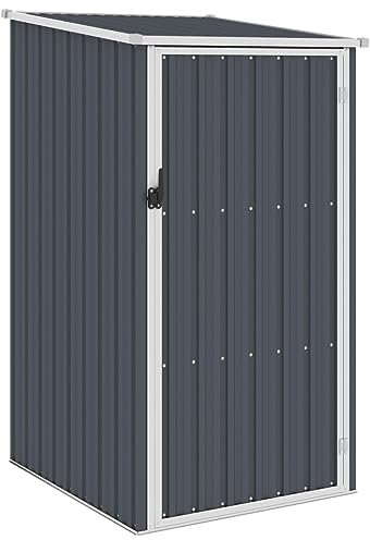 KOIECETA Gerätehaus ohne Boden Geräteschuppen Garten Schuppen Gartenhaus Gartenschrank Geräteschrank Anthrazit 87x98x159cm Verzinkter Stahl