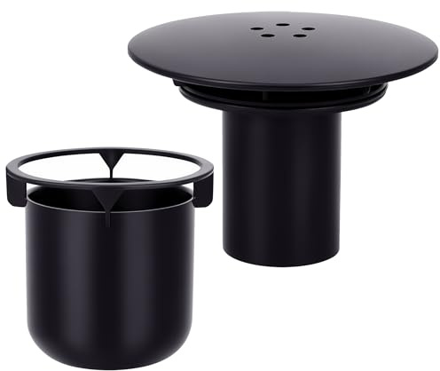 Black Shower Trap Cover - 90mm/115mm Replacement for Fast Flow Drain Protection in Shower Tray, Waste Plughole, and Drain. Keep Shower Clean and Clog-Free Drain Cover Cap Tube Round