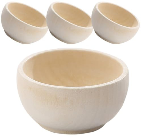 VICASKY Juego De 4 Uds. cuenco de madera pequeño tazones de madera sin terminar tazones de clasificación juguetes muebles tazones pequeños bol de madera cuencos de madera mini