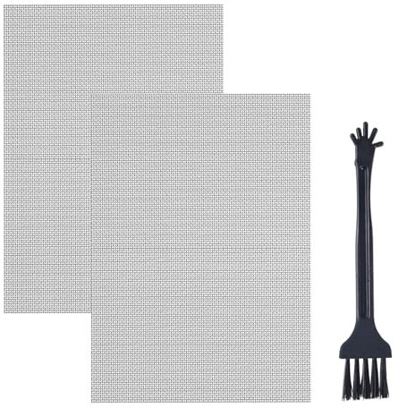 Maille d'acier Inoxydable,Grillage Fine Maille,Tissu De Treillis Métallique Grillage,Maille Métallique,Grille Métallique Maille,treillis métallique,Grille de Filtration,Avec brosse,30x21cm,2 Pièces