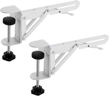 Dickly under Desk Keyboard Tray Adjustable Folding Bracket Clamps Sturdy Heavy Duty Folding Shelf Brackets Extender for Computer