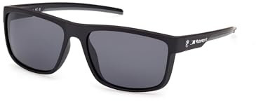BMW Motorsport Homme BS0037 Lunettes de Soleil, légères et décontractées, Forme rectangulaires, Verres fumés polarisés, Noir Mat, Nero opaco, Taglia Unica