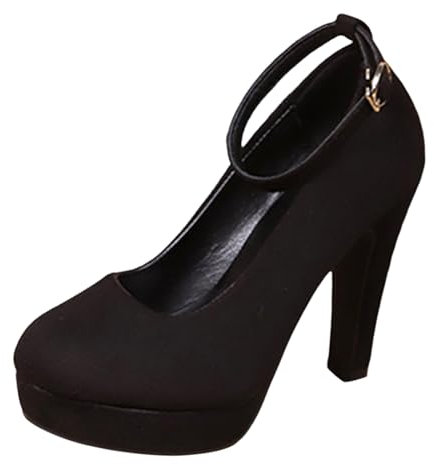 Pumps Damen Schwarz Stiletto Hohe Schuhe Absatzschuhe Elegant mit Absatz Damenschuhe Tanzschuhe Vorne Geschlossen Hochzeitsschuhe Bequem Stöckelschuhe Hochfrontpumps
