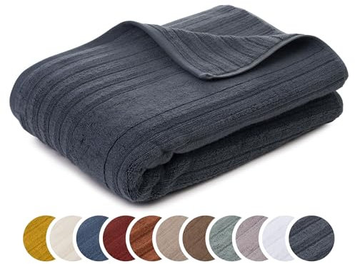 liebling Saunatuch Luxus Bio Baumwolle, Serie Marseille, 770 gr. / m², 80 x 200 cm, Ökotex, 60 Grad, saugstark, schnelltrocknend, Farbe: anthrazit