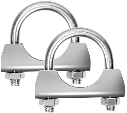 Glarks 2 morsetti a U in acciaio inox, 32 mm (1-1/4 in) con flangia per tubo di scarico