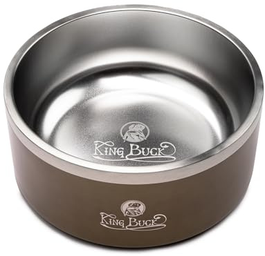 King Buck Ciotola termica per cani, bronzo antico, misura 8 tazze