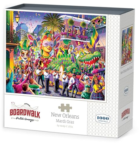 Boardwalk Puzzles New Orleans Mardi Gras, 1000 Teile Puzzle für Erwachsene, hergestellt in den USA