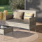 STEELSØN Polyrattan Gartenbank Thalora, Balkonmöbel Gartenlounge für 2 Personen mit Sitzkissen, Terrassenmöbel Lounge, wetterfest grau-meliert