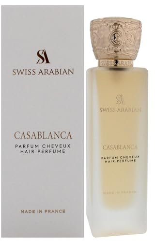 Swiss Arabian Casablanca Hair Mist Unisex 50ML – Fruchtiger, blumiger und moschusartiger Duft mit Apfel, Patchouli und Amber – Nährender Glanz und UV-Schutz für Gesundes Haar