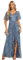 Ever-Pretty Women's Maxi Evening Dresses Sequin Embroidered Double V Prom Dress with Ruffles Sleeve Bridesmaid High-Low Dress Dusty Blue 12UK