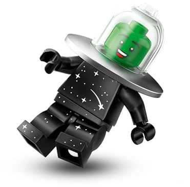 UFO-Kostüm (Flying Saucer Costume Fan), Lego Minifiguren Serie 26 Weltraum (Series 26 Space), einzelne Sammelfigur, Complete Set with Stand and Accessories, CMF (col26-7)