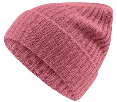 FALKE Unisex Beanie-Mütze Basic Ribbed U Be Kaschmir schnelltrocknend warm 1 Stück, Rosa Winter Rose 8164, OneSize
