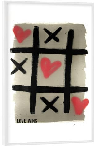 artboxONE Poster mit weiem Rahmen 45x30 cm Liebe Tic-Tac-Love - Bild Love wins Love Love wins
