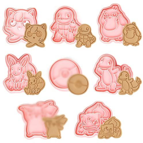 Emporte Pièce Enfants, 8 Pièces 3D Moule à Biscuit Plastique, Moule Biscuit Emporte Pièce Dessin Animé, 3D Emporte Piece Patisserie pour Décoration de Fondant, Biscuit, Gâteau