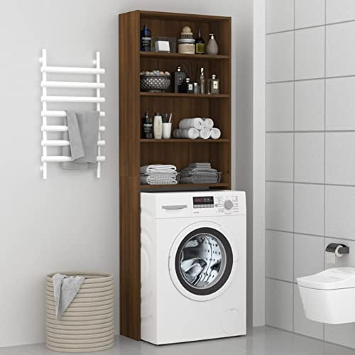 Rantry Waschmaschinenschrank Eiche Braun 64 x 24 x 190 cm, Innenmöbel für Wohnzimmer Büro Schlafzimmer