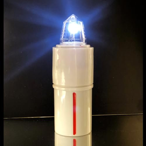 LÁMPARA ELECTRÓNICA VOTIVA PARA CEMENTERIO - BATERÍA DE LARGA DURACIÓN 1,5 AÑOS/8 MESES | Velas LED a pilas para cementerio de larga duración 245/547 días. (BLANCO INTERMITENTE, GRANDE - NICHOS)