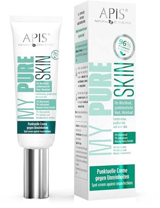 Apis MY PURE SKIN Punktuelle Aknecreme - 15 ml - mit Salicylsäure, Niacinamid und Manuka-Honig Reduziert Pickel und Entzündungen, beruhigt und hydratisiert