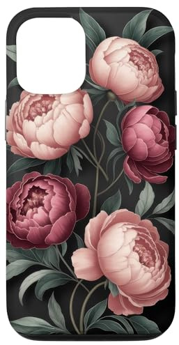 Fleurs de pivoine rose pâle magenta Coque pour iPhone 12/12 Pro