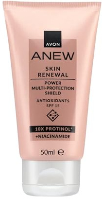 Avon Anew Renewal Power Multi-Protection Shield Day Cream - 50ml | Formulated with Antioxidants and SPF15 Protection, Restores Collagen Loss for Firmer Looking Skin, Cruelty Free