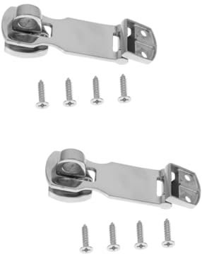 Zerodeko 2 Stück Türverriegelung Hasp Schloss Doppelschnappverschluss für Garagen Schränke Scheunentore Rostfrei Langlebig