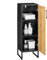 SoBuy Mueble Baño Auxiliar Estrecho 30x30x90cm Armario Bajo con Puerta de Bambú Cajonera de Almacenaje para Baño, Cocina o Dormitorio, Mueble Auxiliar Negro con Patas Metálicas BZR203-SCH
