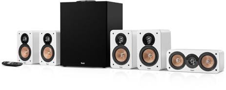 Teufel Ultima 20 Concept Power Edition - Système Audio Surround 5.1, système Home cinéma Complet avec récepteur AV intégré, Bluetooth, Dolby Audio, Fonction Carte Son USB-C, HDMI Arc CEC (Blanc)