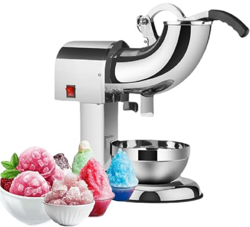 Tritaghiaccio Commerciale a Doppie Lame, Macchina Elettrica per Granite, Macchina per Ghiaccio Tritato 350W con Interruttore di Sicurezza per Uso Domestico e Commerciale,110V