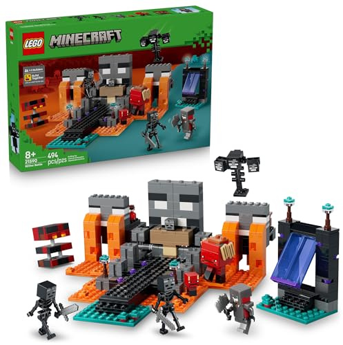 LEGO Minecraft Wither Battle Building & Pretend Play Toy for Boys & Girls - Video Game Playset & Toy Figures for Kids, Ages 8+ - W/Crimson Warrior Minifigure & More - Gift Idea for Birthdays - 21590