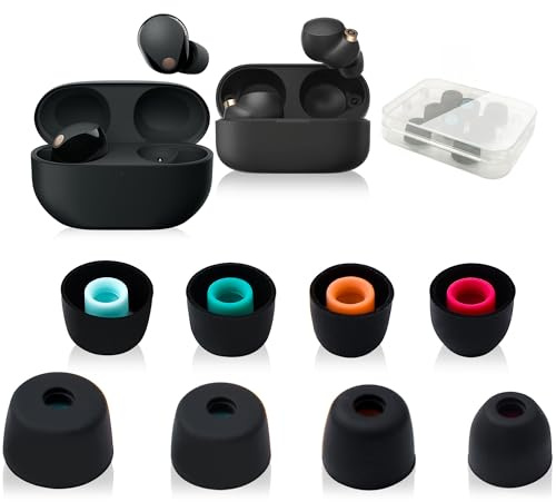 4 Paar Silikon-Ohrstöpsel, kompatibel mit Sony WF-1000XM5, WF-1000XM4, WF-1000XM3, WF-C700N, Ohrstöpsel, weiches Silikon, Größe XS/S/M/L