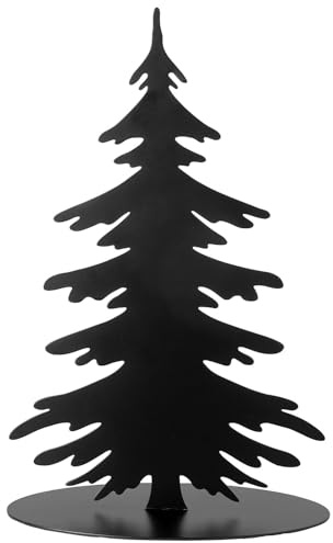 Fink Deko-Tannenbaum Eisen 35 cm - Schwarze Weihnachtsdeko pulverbeschichtet - großer Metallbaum als Tischdekoration, Fensterbank-Deko oder festlicher Blickfang für Wohnräume & Büro