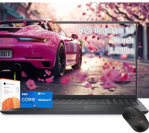 Dell Inspiron 15 - Touchscreen per laptop i7-1355U, FHD Touch da 15,6, 64 GB di RAM, SSD da 2 TB, Windows 11, Office 365, Computadora Photo Editing, luce 1,6 kg