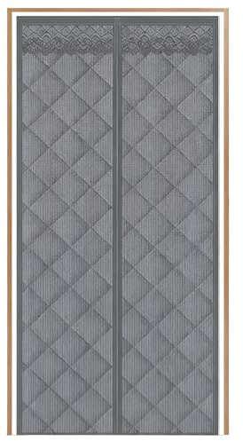 Housse d'isolation pour porte rideau magnétique pour entrée | Avec fenêtre transparente, résistante aux intempéries et avec protection thermique pour porte d'entrée de maison