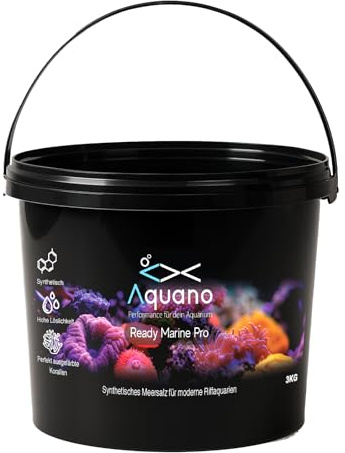 AQUANO - ReadyMarinePro Meersalz für Meerwasseraquarien – Hochwertiges Aquariensalz mit über 70 Spurenelementen & Vitaminen – Fördert Korallenwachstum & stabile Wasserwerte – Made in Germany
