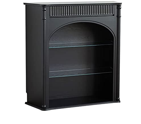 Kaminumrandung Vintage Kaminsims, Wohnzimmer, dekorativer, französischer minimalistischer, Regal, Schrank, schwarze Walnussmöbel
