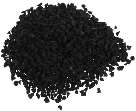 BESPORTBLE Relleno de Caucho para Césped Artificial 1kg, Negro | Goma en Gránulos, Bolsa Única, para Superficie de Turf y Césped Atlético, Drenaje Avanzado y Absorción