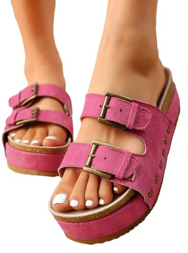 Ciabatte Donna Estive Sandali Comode Sandalo Ciabattine Eleganti Basse Comodi Sughero Pianta Larga Da Estivi Ciabattina Estiva Elegante Scarpe Estivo Infradito Gioiello Platform Neri 41