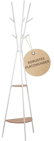 ONVAYA® 3-Bein Garderobe | Design Kleiderständer mit Ablage | Platzsparende Standgarderobe inkl. Haken | Hochwertiger Garderobenständer | Praktische Flurgarderobe mit stabilem Jackenständer