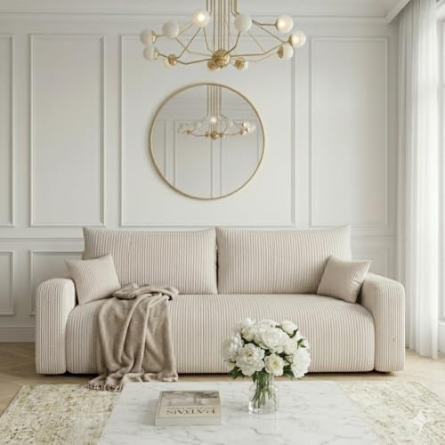 FURNISTAR Pino - Sofa mit Schlaffunktion - 3-Sitzer Couch, Modernes Design, Schlafcouch mit Bettkasten - Sofabett - Wohnzimmer/Schlafzimmer/Gästezimmer