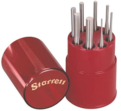 Starrett S565WB Splintenstanzer 8-teiliges Set, 1/16-5/16 Bolzendurchmesser, 4 Gesamtlänge, im Kunststoffkoffer