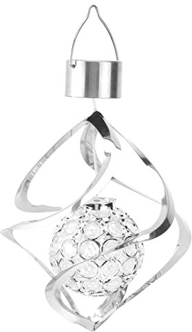LEDMOMO Solar Wind Chimes Licht, Rotierenden Bunten Farbwechsel im Freien Wasserdichte Lampe LED Windspiel, Garten Rasen Balkon Veranda Fenster dekoratives Licht (Silber)