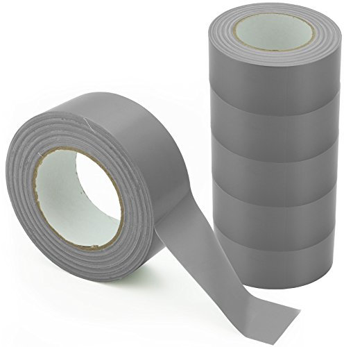 Zill® 6 x Gewebe-Klebeband Silber 5 cm x 50 Meter Panzer-Band Panzer-Tape Abklebe-Band Gaffer Duct-Tape