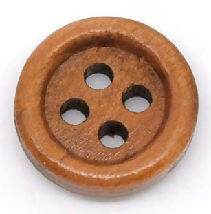 50 Stück edle Holzknöpfe 15mm 4-Loch rund kaffeebraun braun Knöpfe zum basteln - annähen- nähen Vierlochknöpfe kleine Knöpfe scrapbooking 1,5 cm Mantelknöpfe