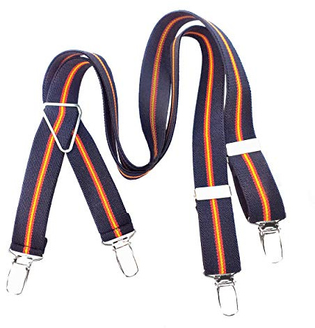 Tiendas LGP -Tirantes para Niños Bandera de España Azul Rojo y Gualda, Elasticos, Infantiles