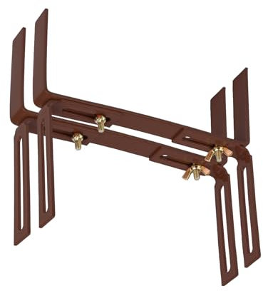 BigDean 2 Stück Blumenkastenhalter braun Standard H-Form Kasten Halter Balkonkastenhalter