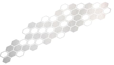 FOLIATEC Car Design Sticker Aufkleber Autoaufkleber Autosticker HEXAGON, silber chrom matt, 32 x 130 cm