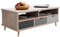 Newfurn Couchtisch Grau Eiche Hirnholz Wohnzimmertisch Modern Vintage - 120x46x60 cm (BxHxT) - Landhausstil Sofatisch Tisch - Wohnzimmer