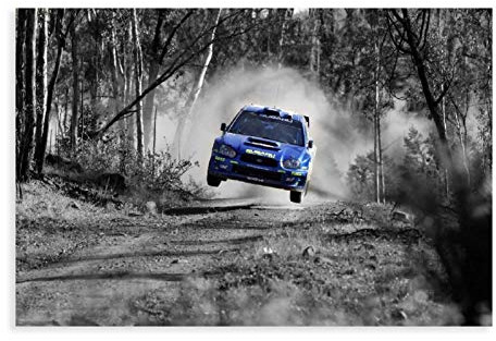 FENGSHUI Auto-Poster Subaru WRX Rallyeauto Colin McRae Leinwandposter Wandkunst Dekor Druck Bild Gemälde für Wohnzimmer Schlafzimmer Dekoration 30 x 45 cm Rahmen style1
